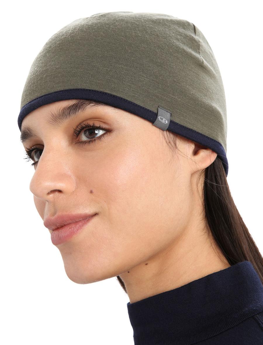 Czapki Icebreaker Unisex Merino Pocket Beanie Damskie Oliwkowe Granatowe | PL 1461AHKP